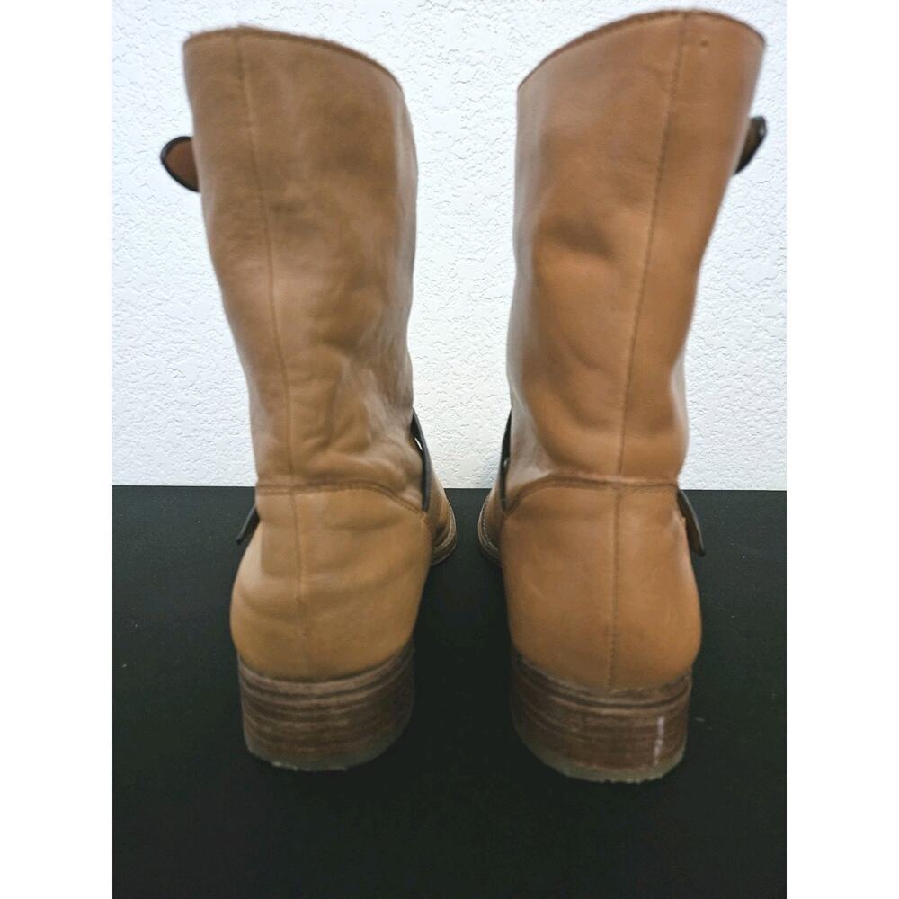 Coach Amy Moto Leather Biker Boots Tan Size 8 $248 - Picture 7 of 12